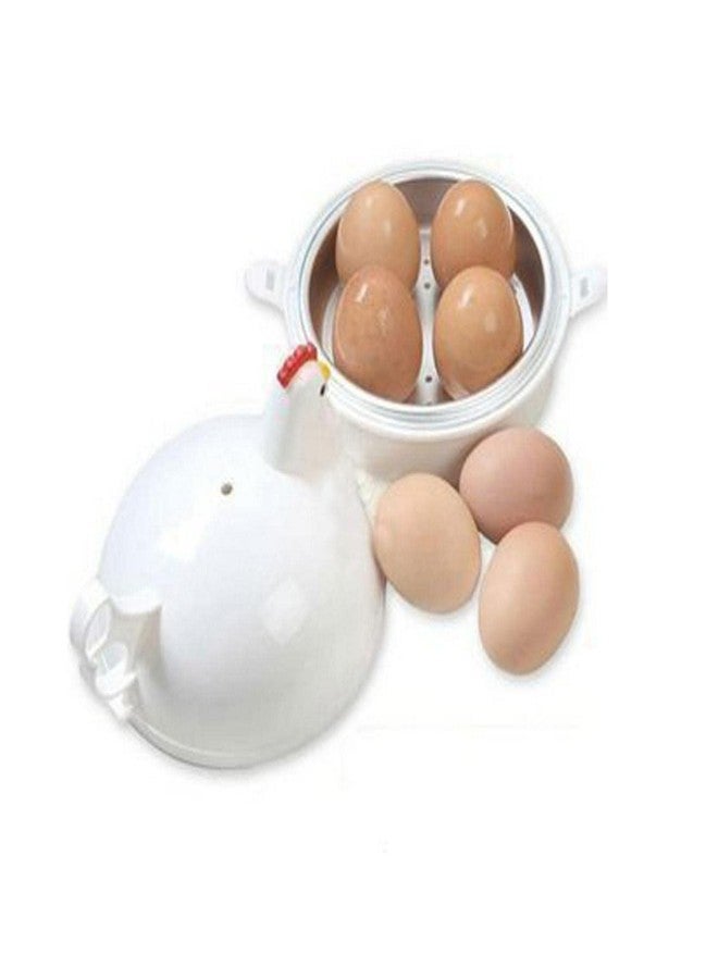 Loyanger Microwave Egg Boiler, 4 Eggs Boiler Cooker Microwave Egg Steamer, Microwave' Eggs Boiler with Lid for Soft/Hard Boiled Eggs' Microwavable Egg' Poacher Cooking Kitchen Tools (COLOR:White) - Image 1